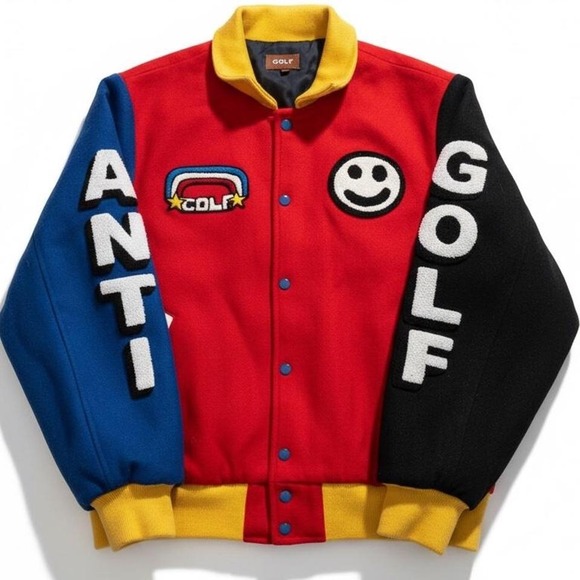 Zee Golf Wang–Style Varsity Jacket Wool Body, Premium Embroidery M - Picture 2 of 3